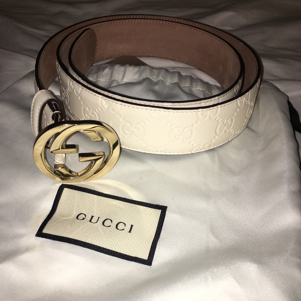 Sold - White Gucci Belt